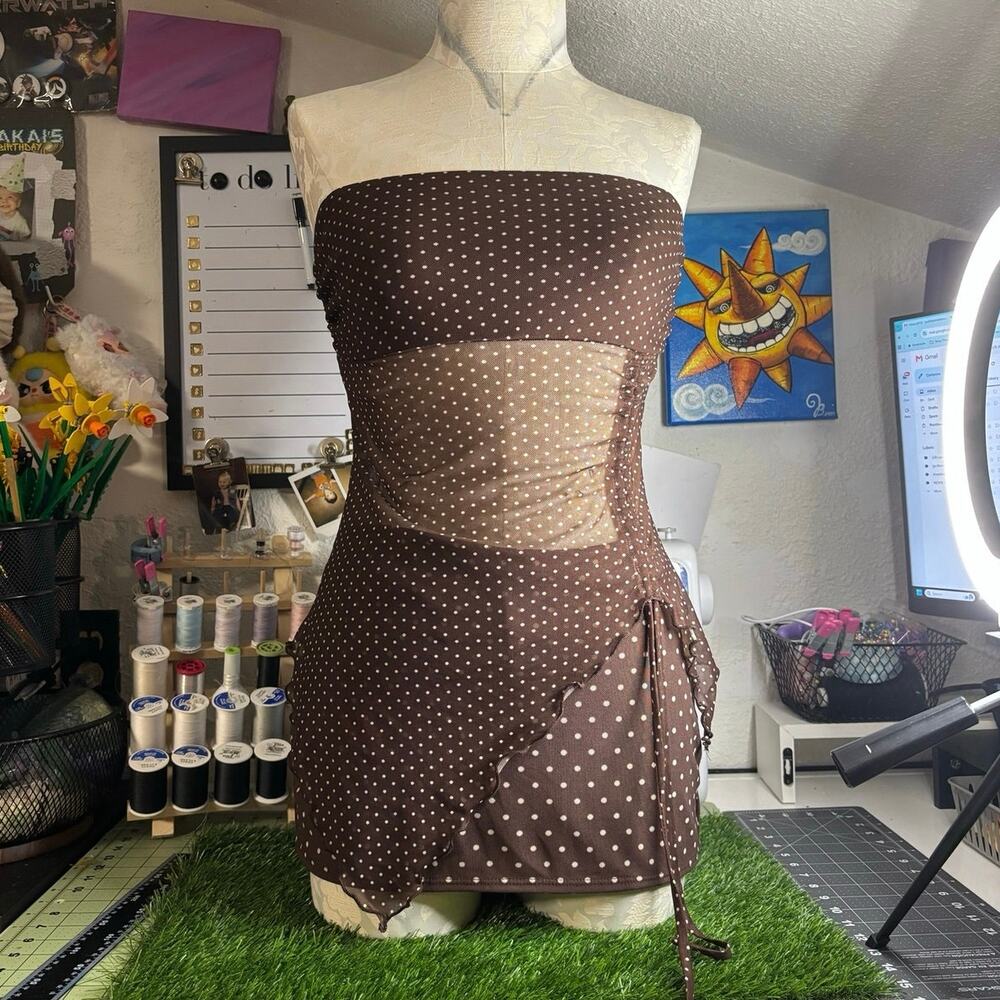 Brown Polka dot set